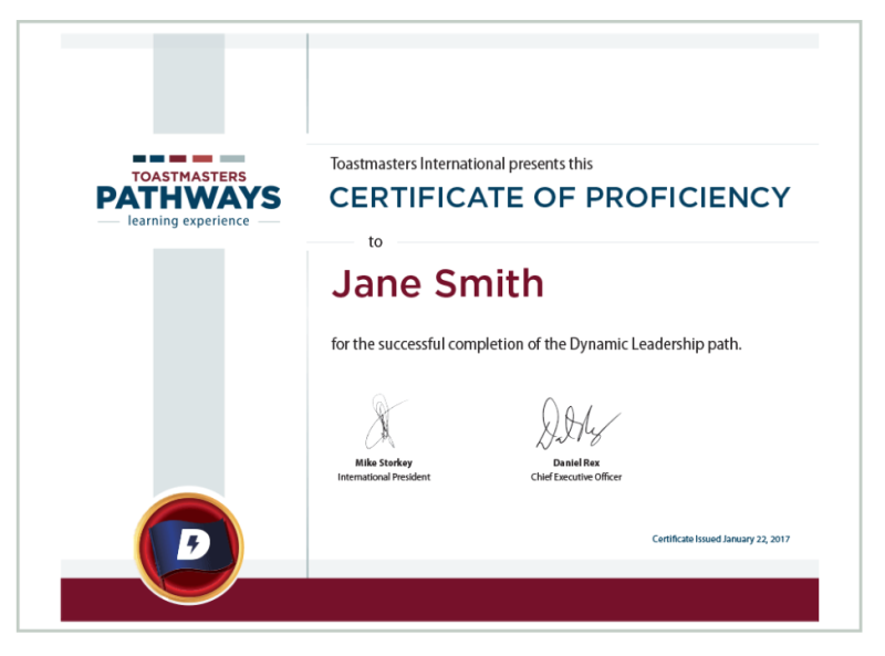 Pathways Certificate Sample